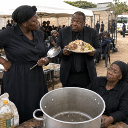 Sekuru Jabu, Auntie Rudo and Gogo running the economics of a funeral